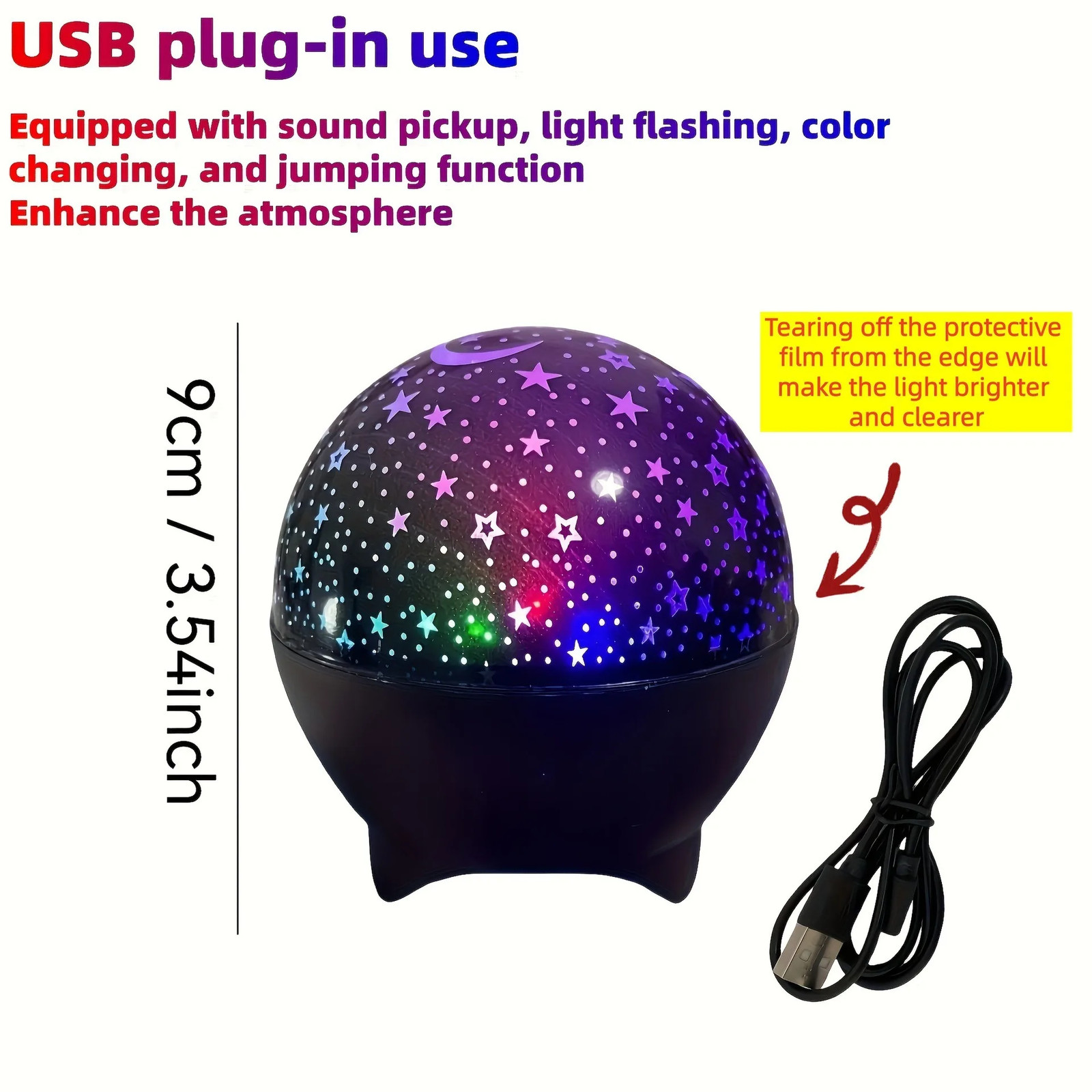RGB Night Lights LED Projector Light Starry Moon Galaxy Projection Lamp 5V USB f