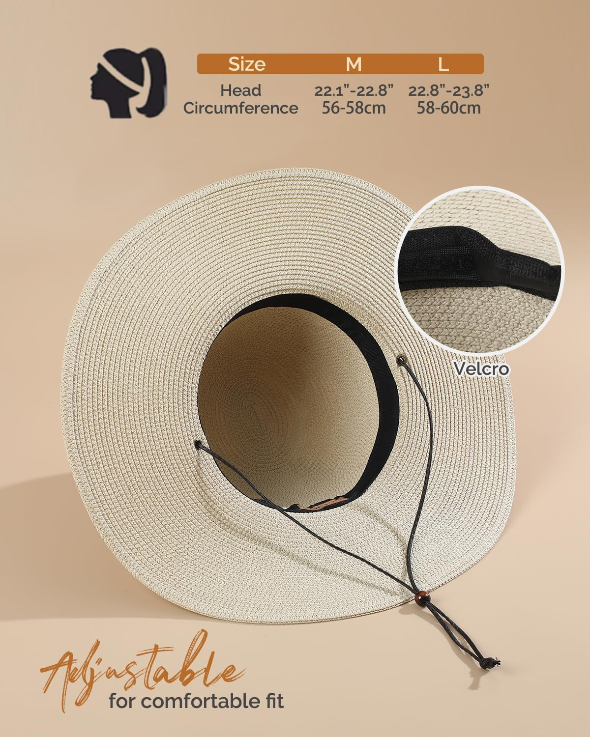 Sombrero de paja flexible para mujer ala ancha proteccion solar UPF 50 plegable
