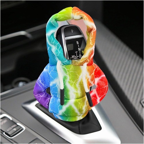 Funny Car Gear Shift Hoodie Cover, Universal Warm Knob Sweate Color: Lightning