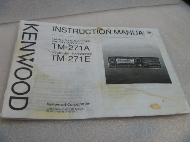 GENUINE KENWOOD TM-271A / TM-271E 2 METER FM TRANSCEIVER INSTRUCTION MANUAL