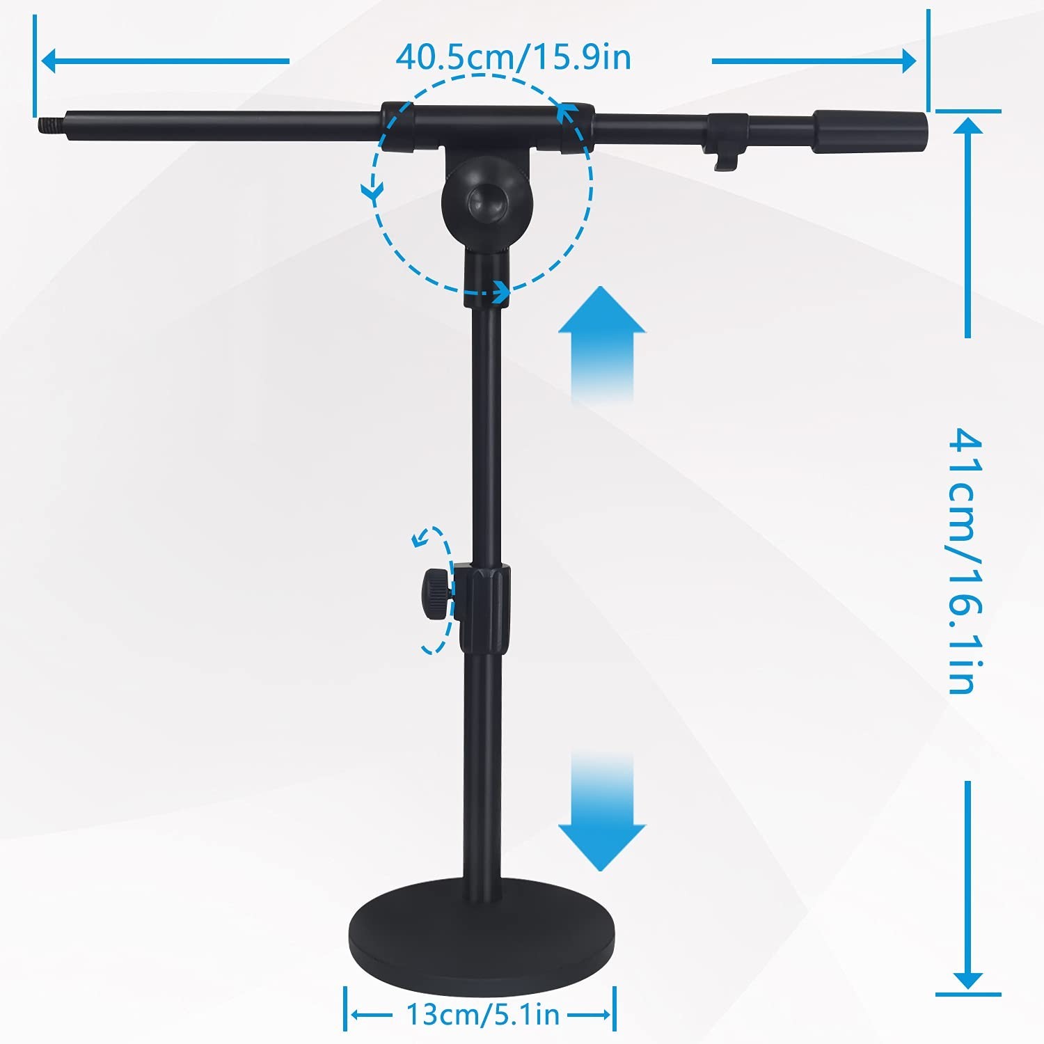 Adjustable Desktop Mic Stand, Desk Stand Tabletop Table Top Microphone Stand ...