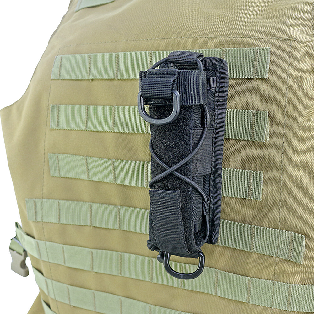 US Tactical MOLLE Open Top Flashlight Holster for Vertical & Horizontal Carrying