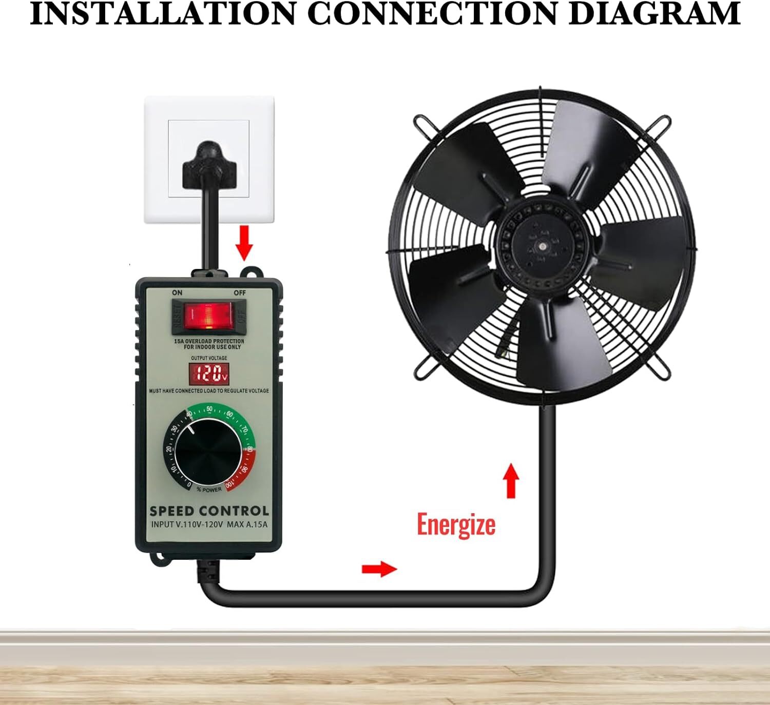 AC Motor Speed Controller 120V Variable Speed Controller Fan Speed Controller
