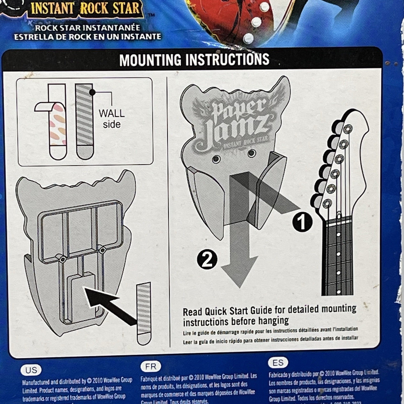 WowWee Paper Jamz Wall Mount Guitar Bracket Display Store