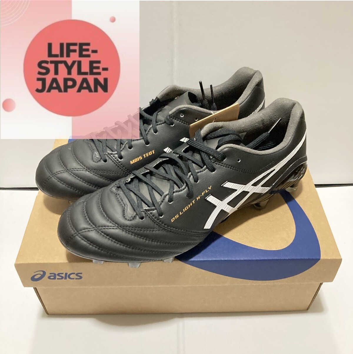 ASICS DS LIGHT X-FLY 5 1101A047 001 Black White Men Soccer Shoes