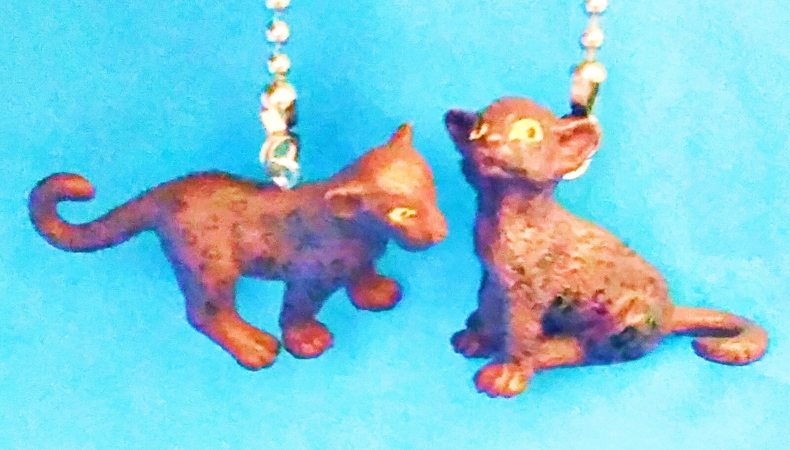 Set of Two ~ LEOPARD CUB Baby BLACK ~ Ceiling Fan Pulls