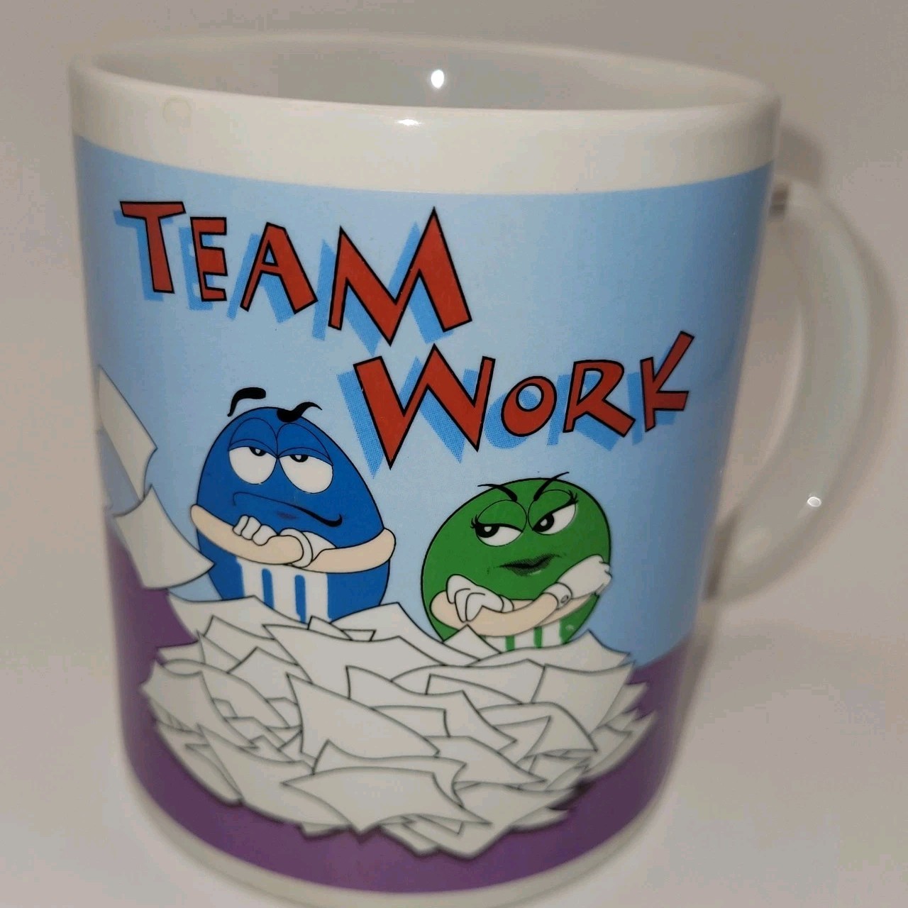 Vintage M&M  2002 Collector Coffee Cup Mug Team Work Office Scene
