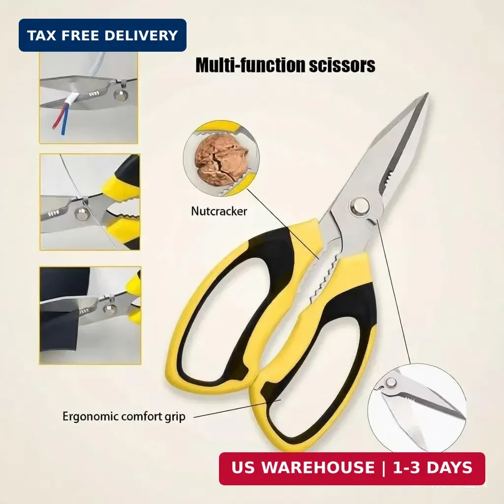 Heavy Duty Scissors with Protective Cover, 8-Inch Sharp Scissors All Purpose Hea