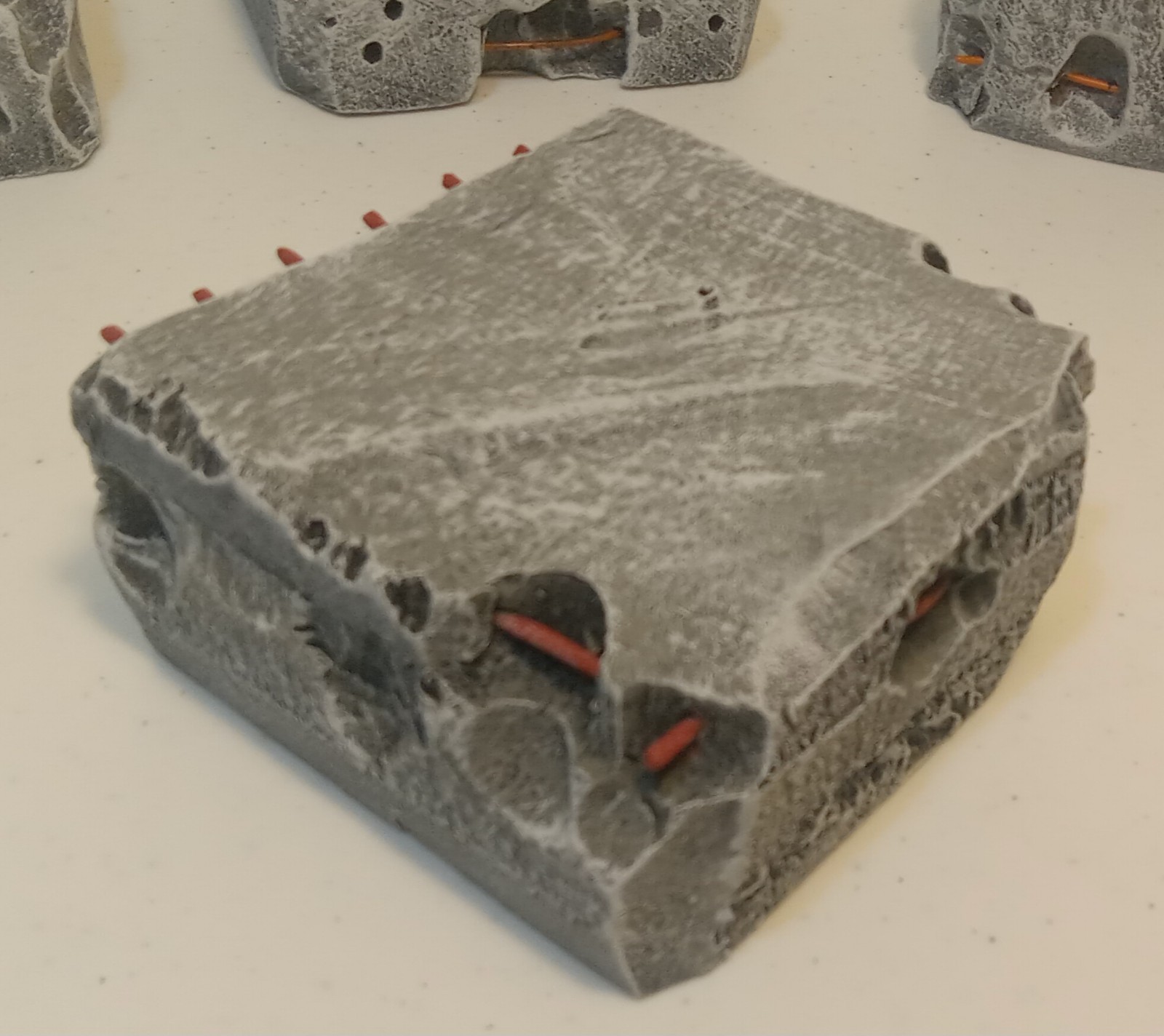 Miniature Terrain-2 " tall 4" × 4" CONCRETE RUINS for Wargaming