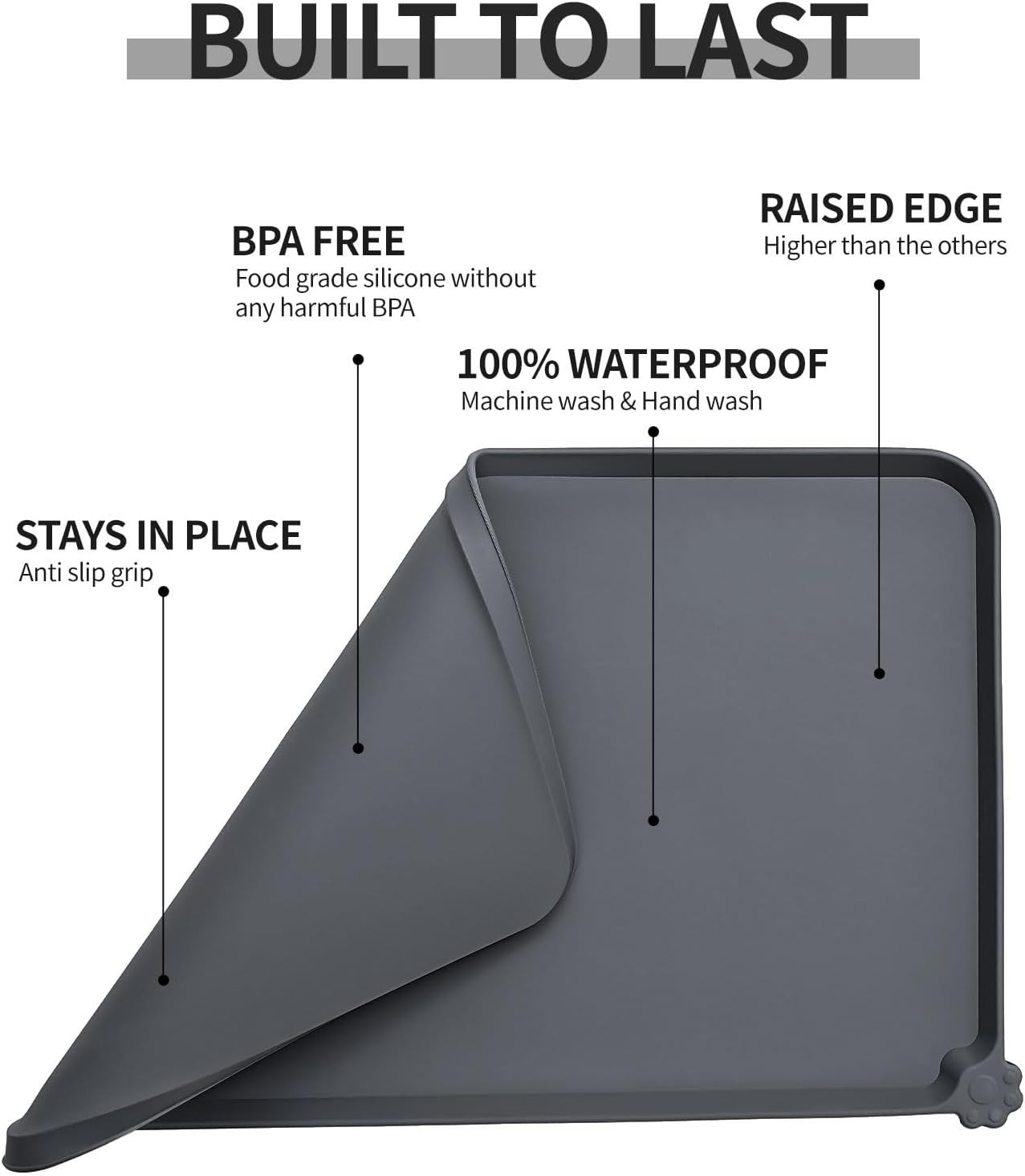 Quality Silicone Pet Feeding Mat 18.5 Inch For Clean Dining Experience