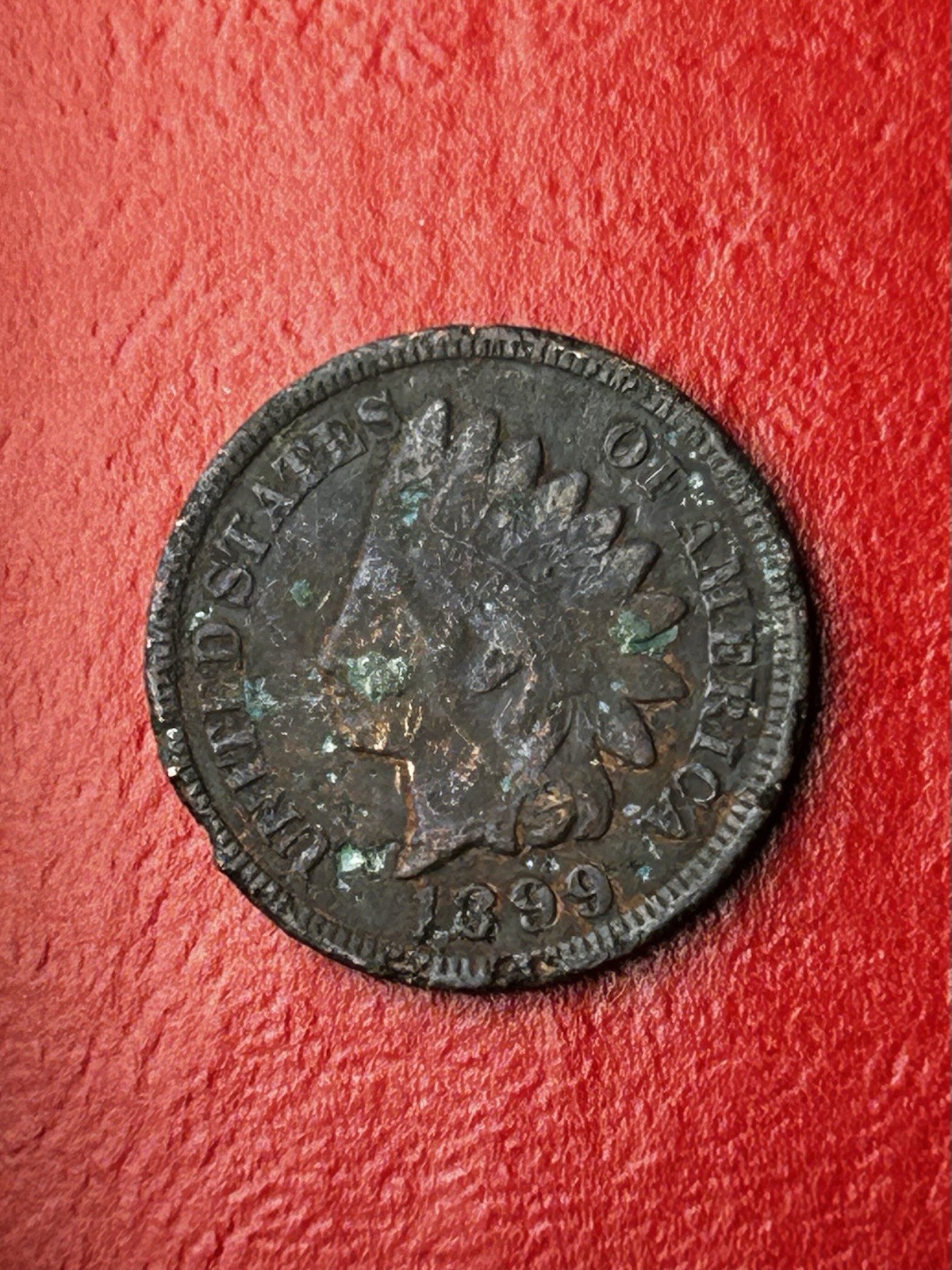 1899 Indian Head Cent Very Fine Condition Dirty Surface Exact Coin Imaged #M48