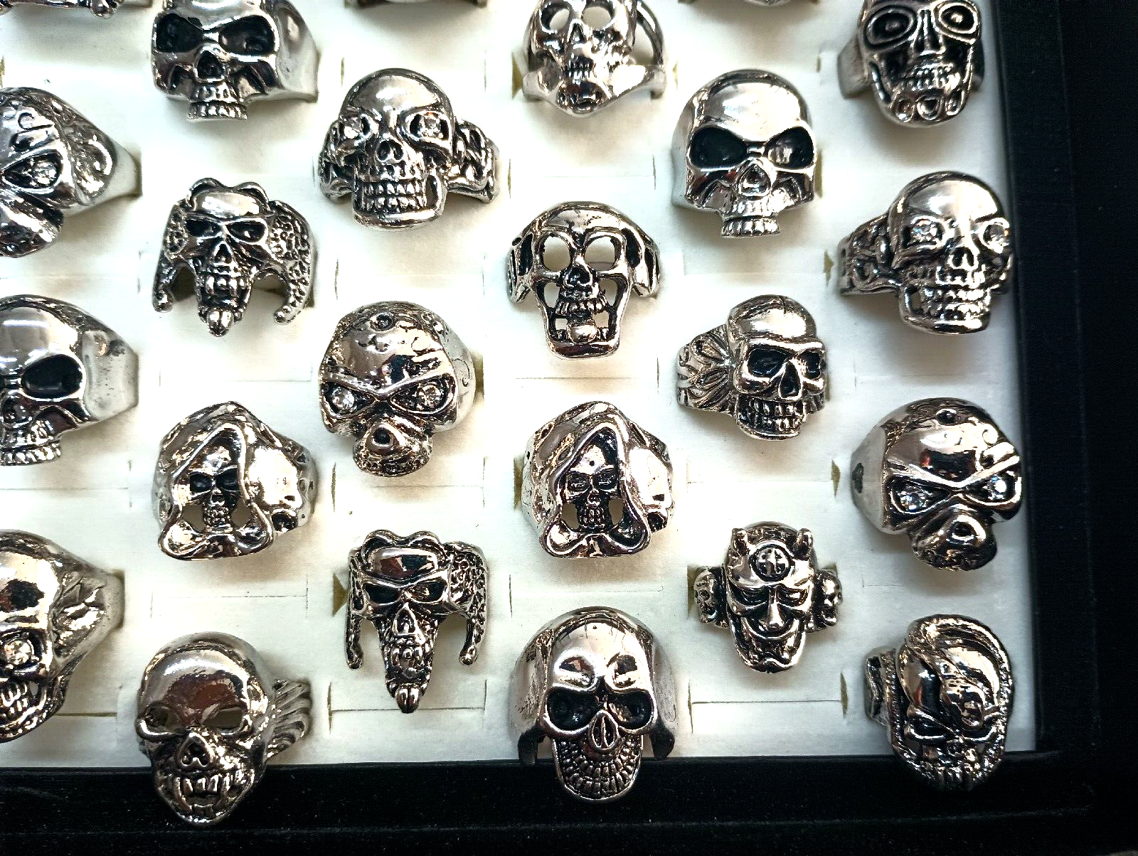50 pcs Wholesale Mixed Lot Skull Men's Rings Biker Punk Ring