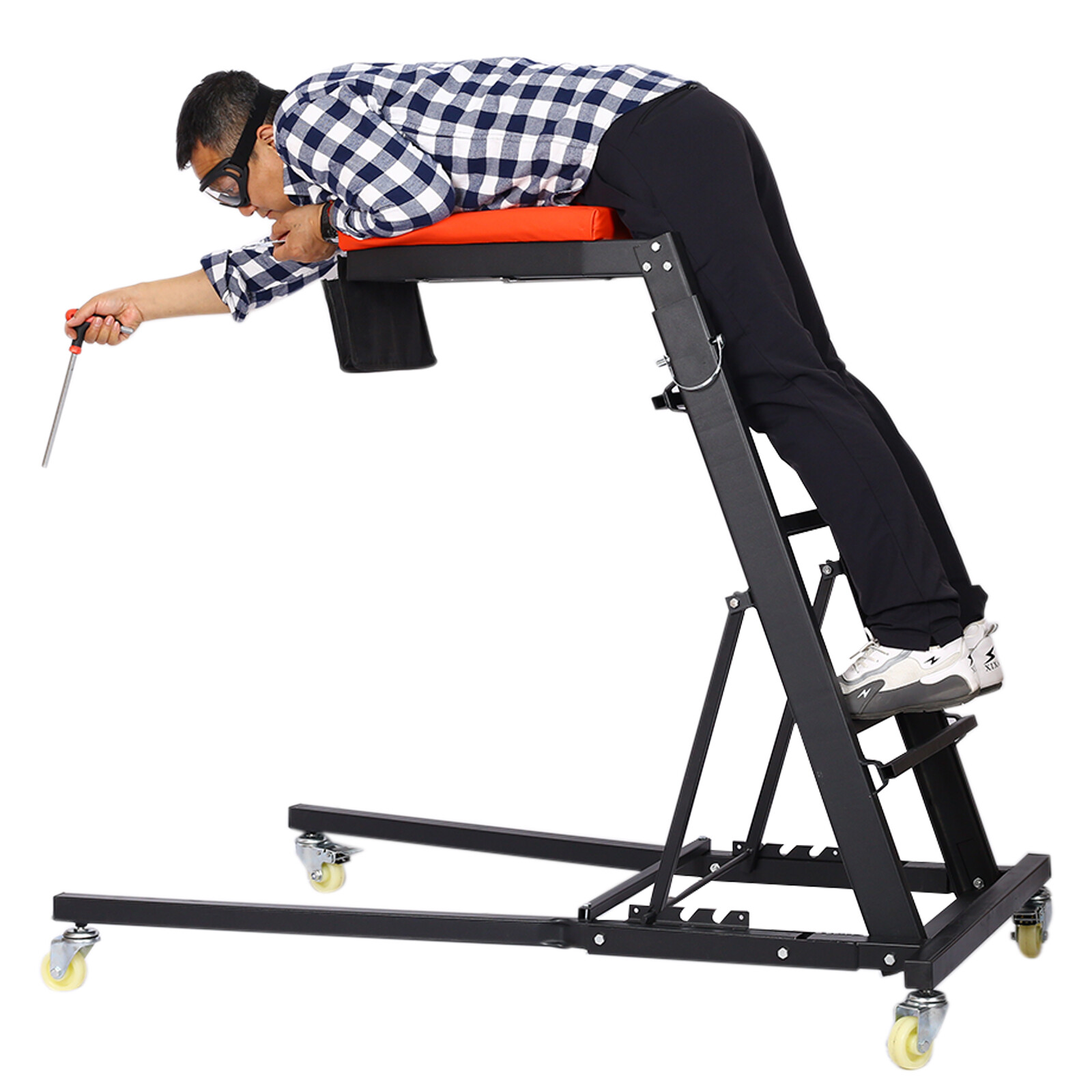 Rolling Engine Top Creeper Foldable Creeper Adjustable Height with Padded Deck