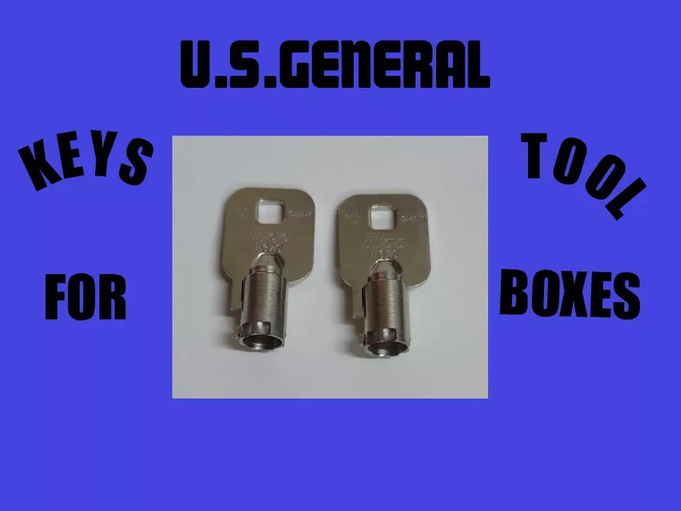 US GENERAL 0533 SET OF TWO KEYS TUBULAR TOOL BOX REPLACEMENT KEY FREE SHIPPING