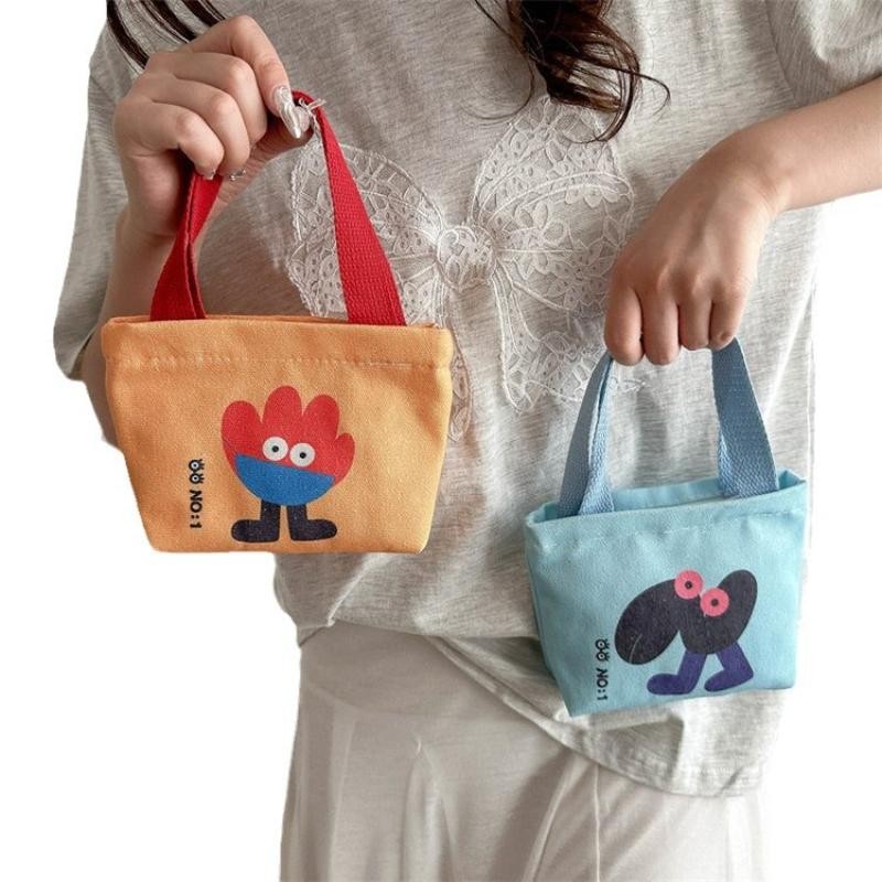 Canvas Bag Korean Style Small Bags Women's Handbag Mini Hand Snack Bag Lunch Bag