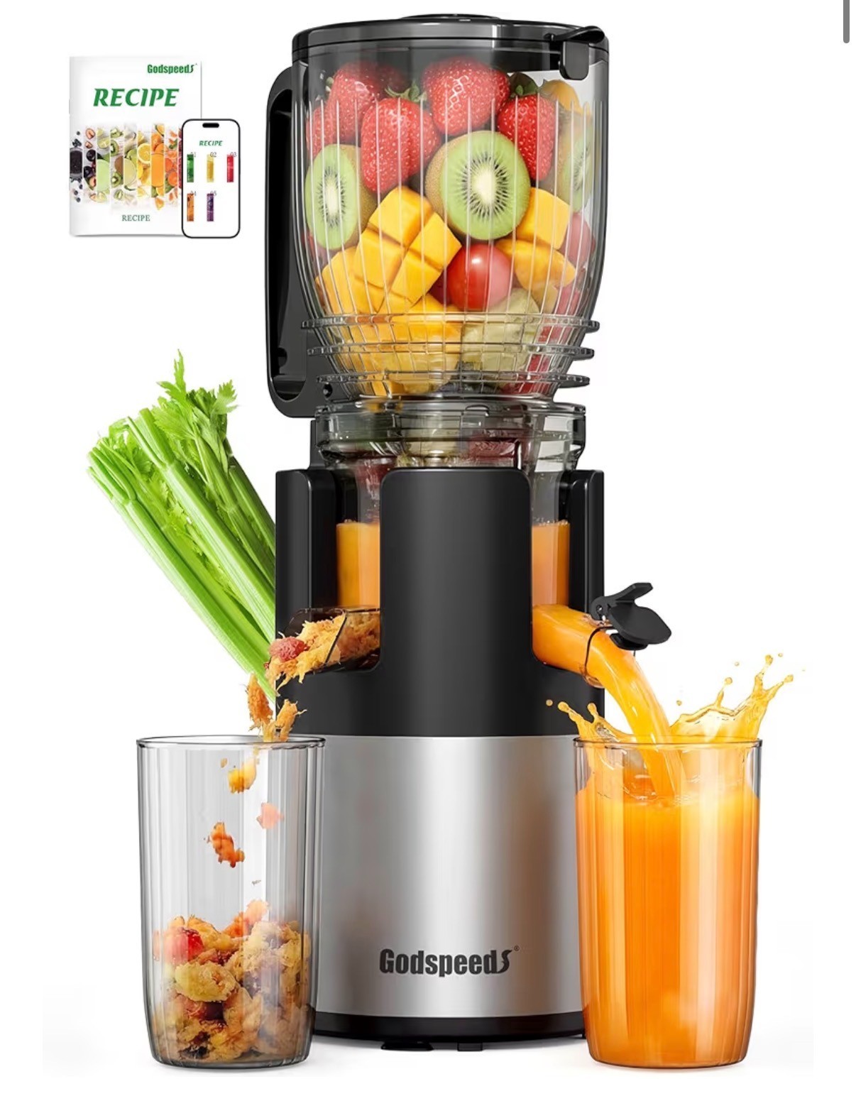Juicer Machine - Cold Press for fruits and vegetables - High Juice Yield