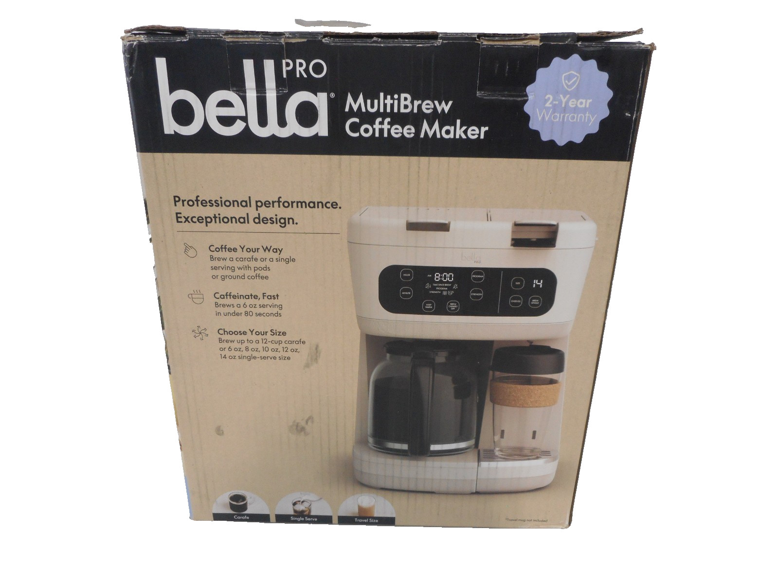 bella PRO - MultiBrew 12-Cup Drip & Single-Serve Coffee Maker - Oatmilk.
