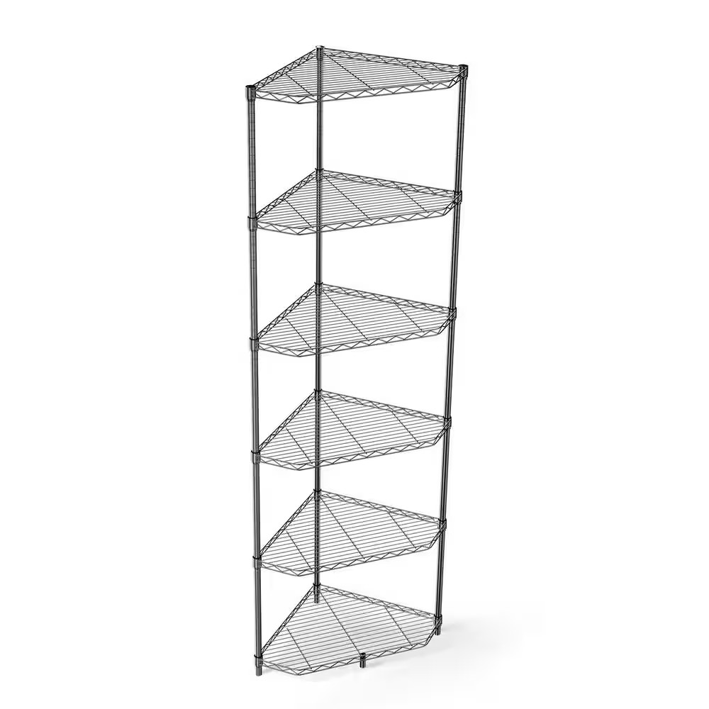 6-Tier 20 In. W X 72 In. H Corner Heavy-Duty Metal Standing Pentagonal Garage St
