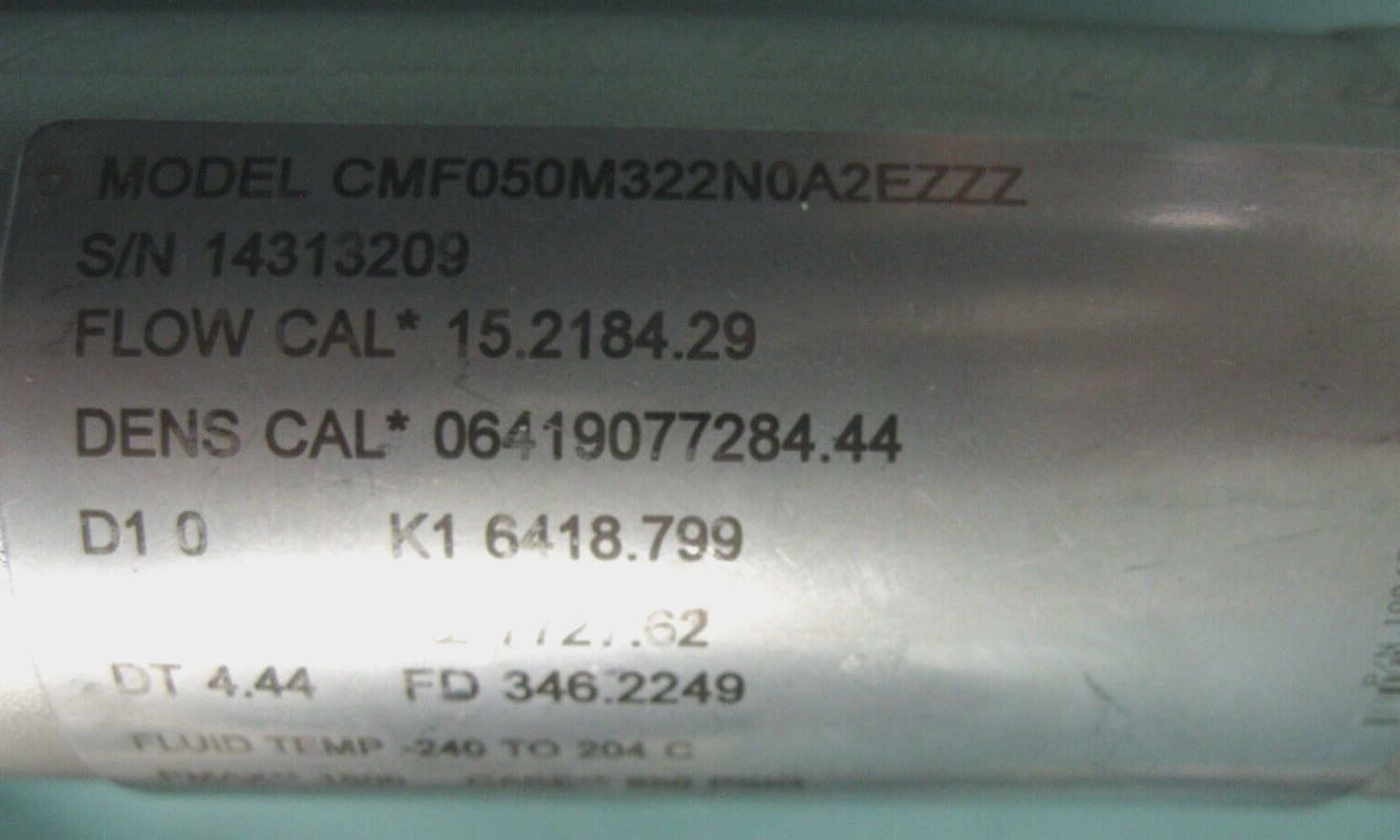 3/4" Micro Motion CMF050 Flow Sensor 800 Enhanced Core Processor CALIBRATED B5