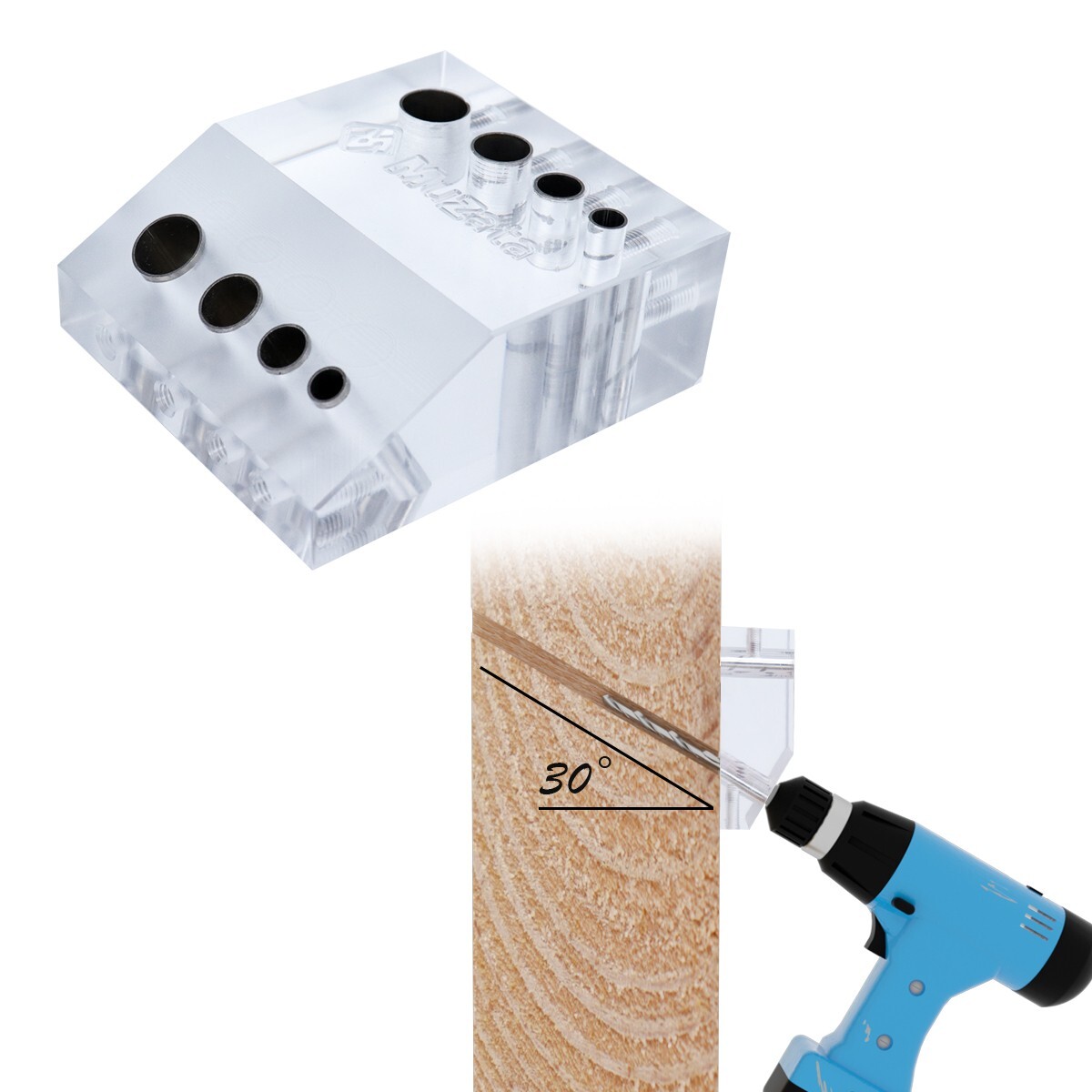 Muzata Upgraded Multi Angle Drill Guide Visible Drilling Template Drill Jig CT09