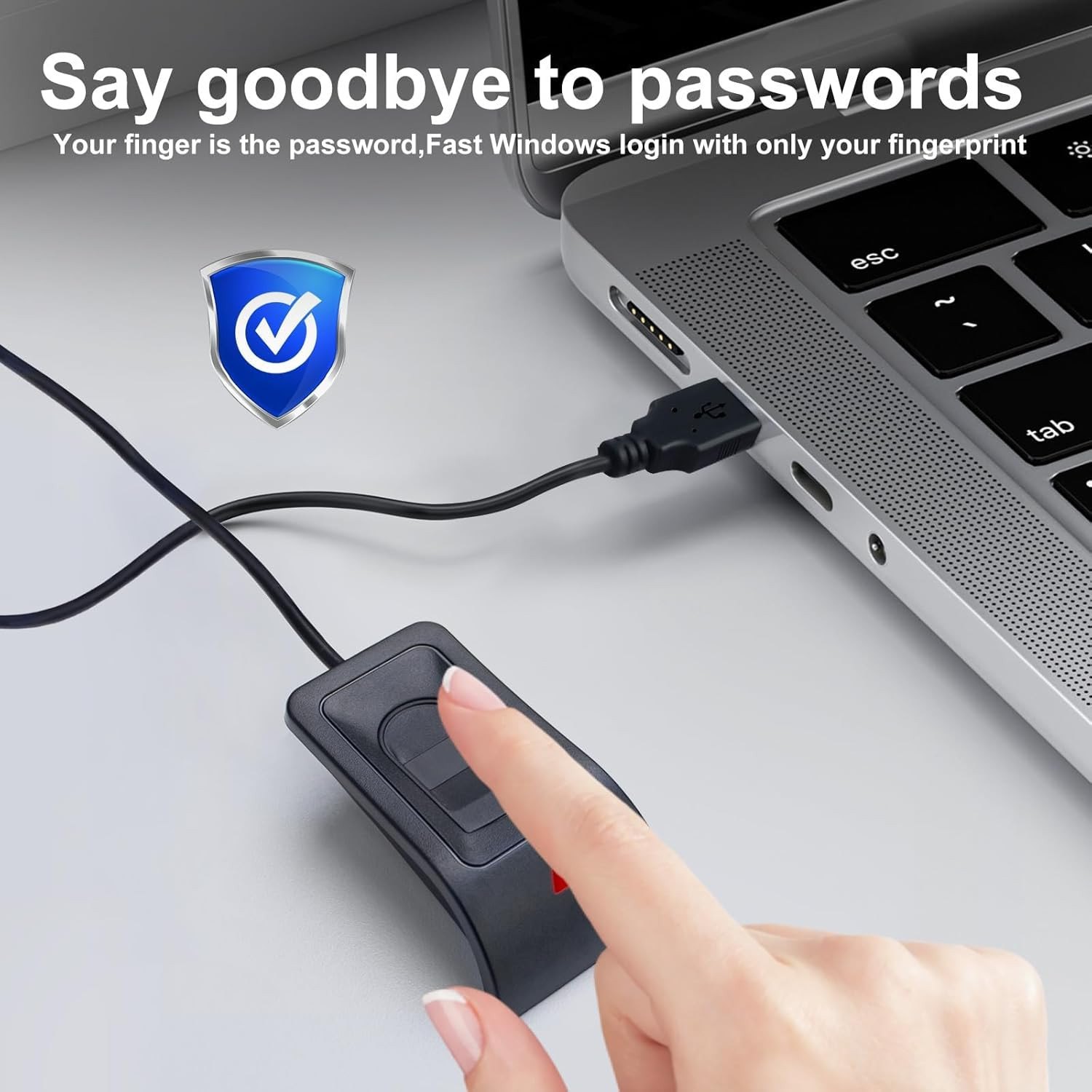 USB Fingerprint Reader Fingerprint for Windows10/11, Windows Hello Automatic Dri