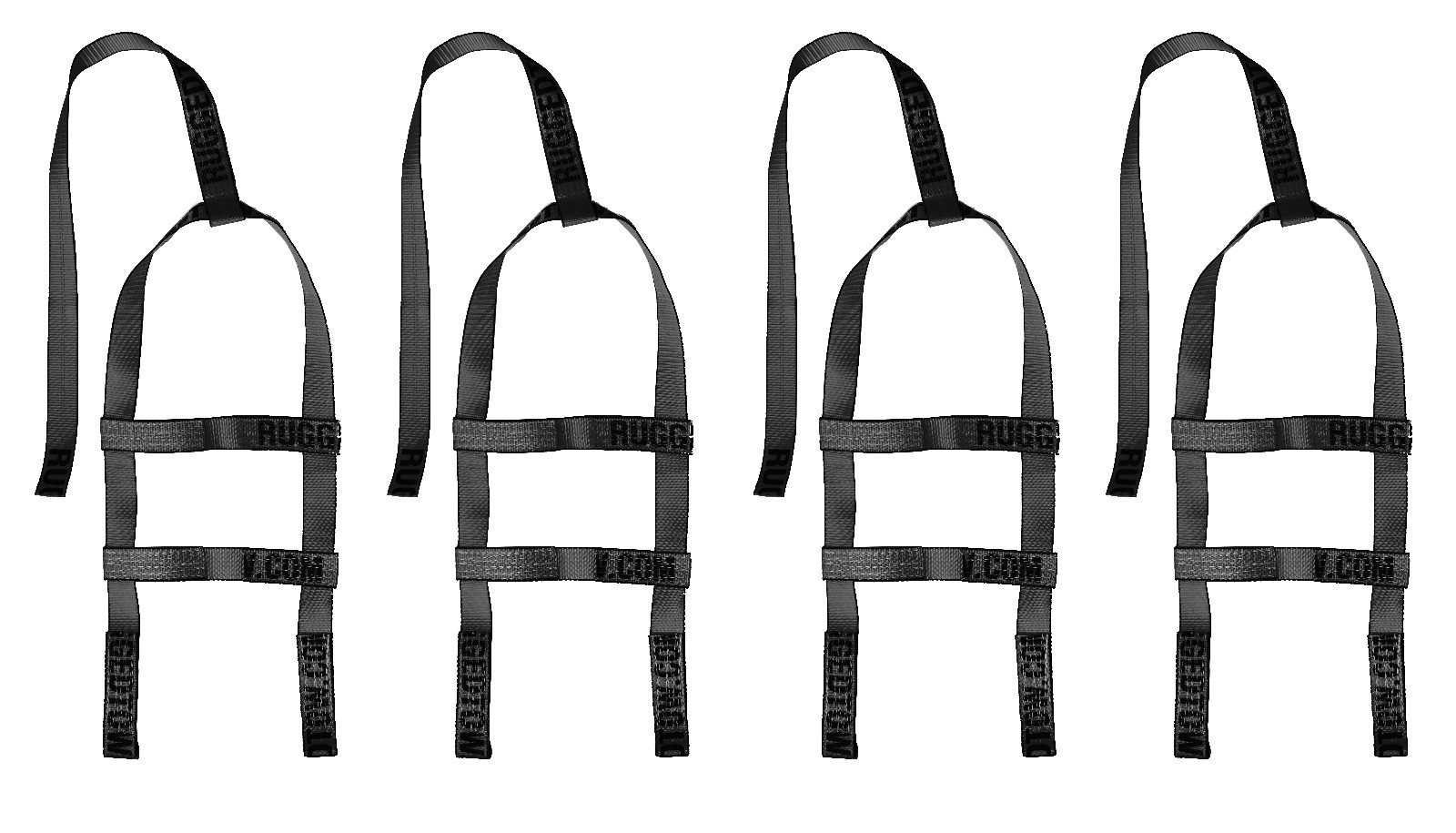 4 pack - Black Mini Demco Kar Caddy Loops Wheel Strap Basket Tire Tie Down Car