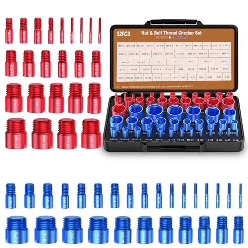 Thread Checker, Bolt Size Finder, 52 PCS Nut and Bolt Thread Checker 28 Inch