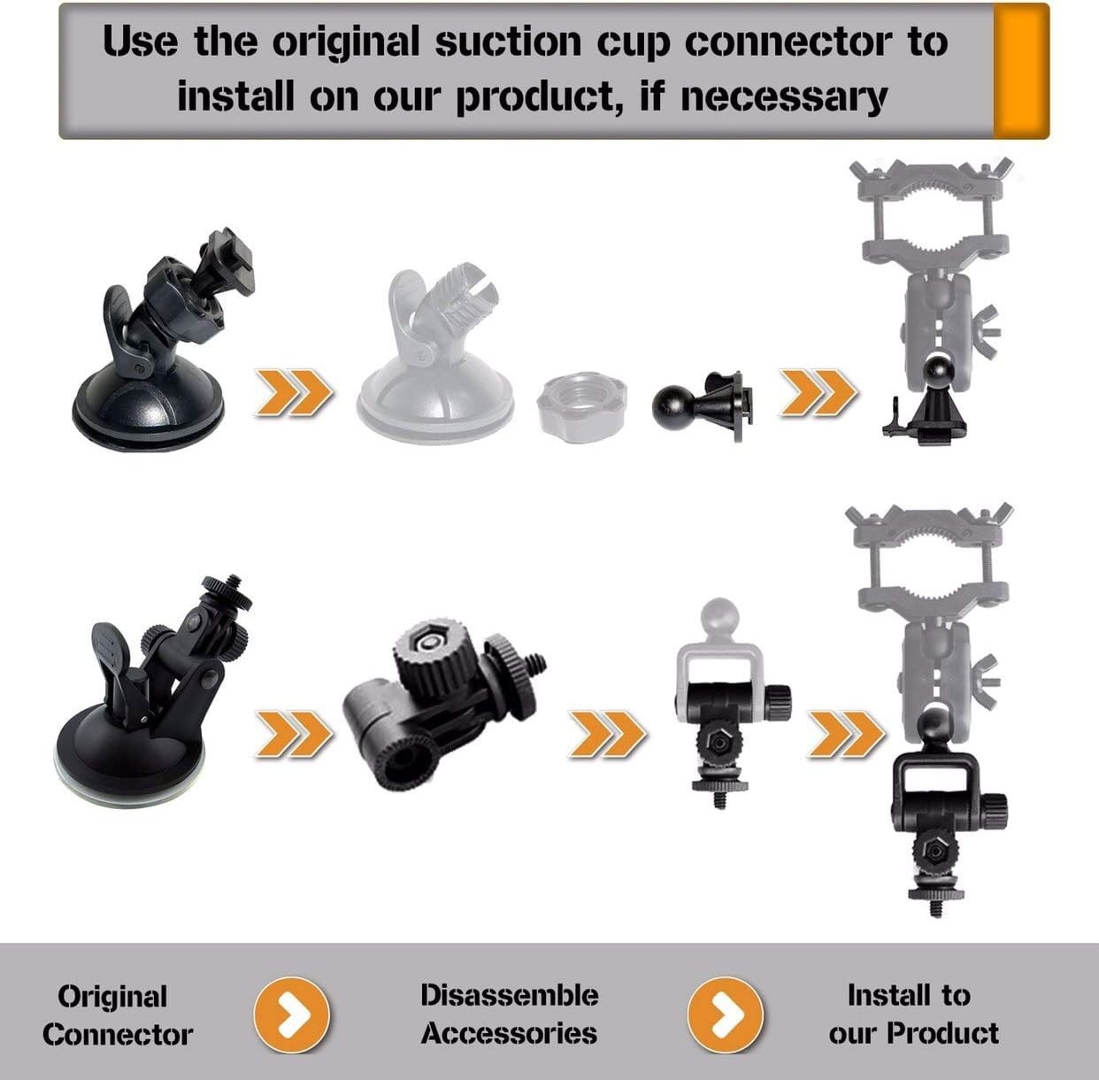 Universal Dash Cam Mount Rear View Mirror Holder with 16 Different Joints Compat