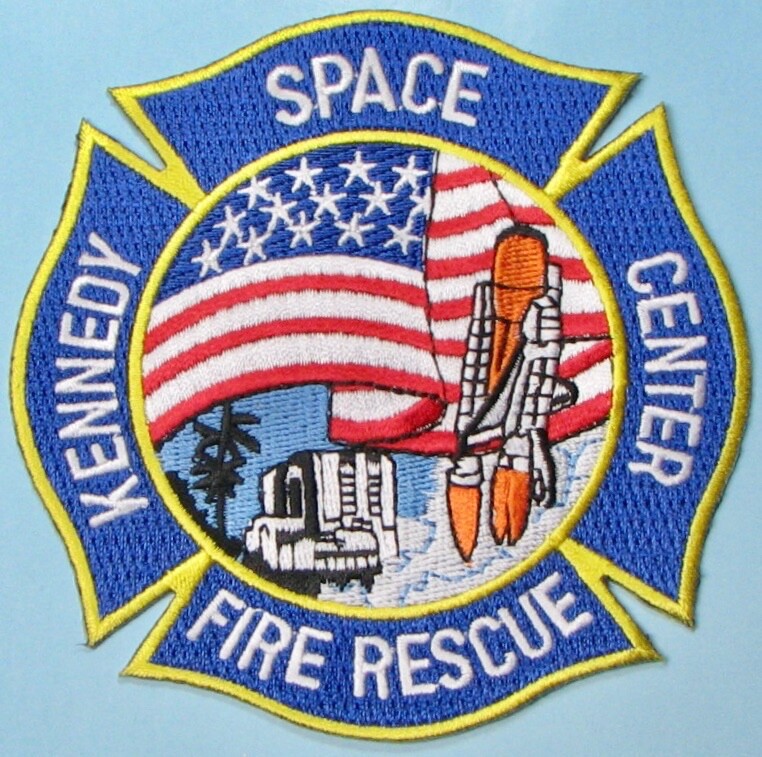 Kennedy Space Center Fire Rescue Patch 4"X4". PP48.