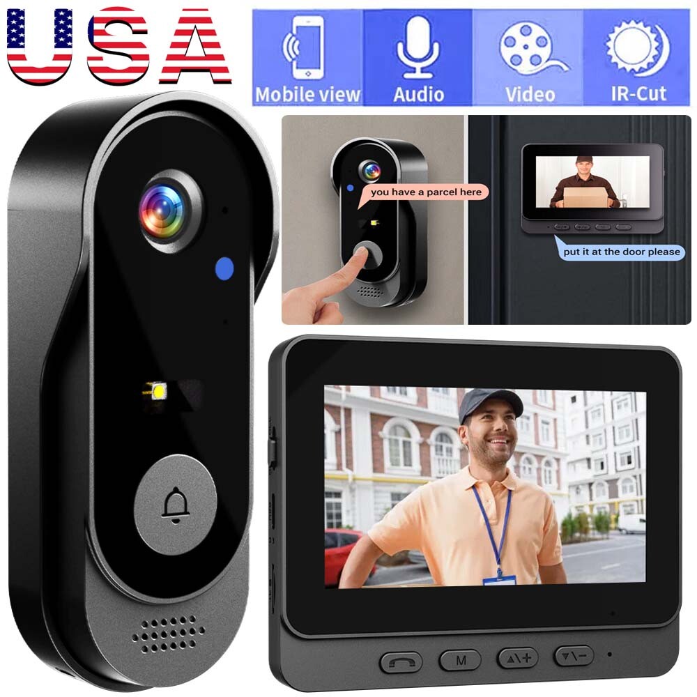 Wireless Video Doorbell Intercom System Smart WiFi Doorbell with Night Vision