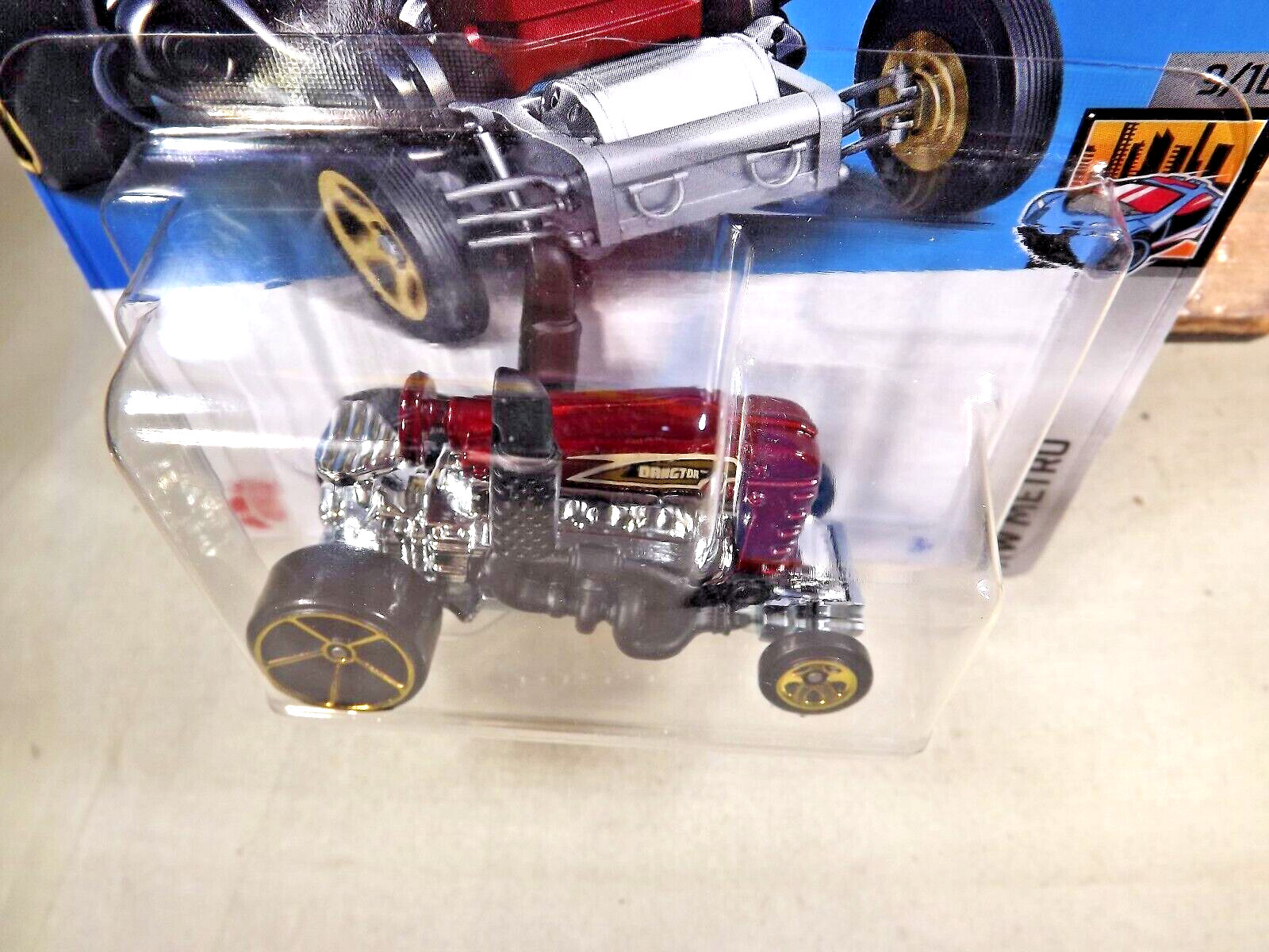 2024 Hot Wheels #176 HW Metro 9/10 DRAGTOR Maroon w/Gold OH5-5 Spoke Wheels