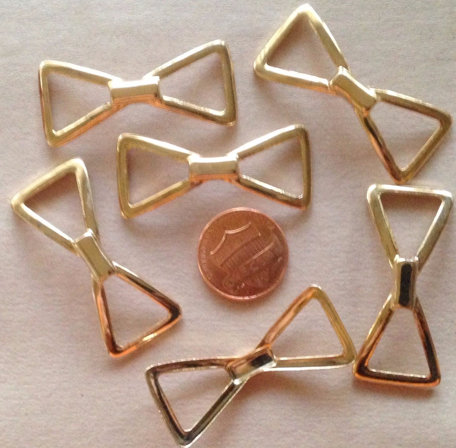 6 Pcs Gold Tone Metal Buckles 1 5/8" 40.5mm Long 7/16" 11.5mm Inside Measur 7212