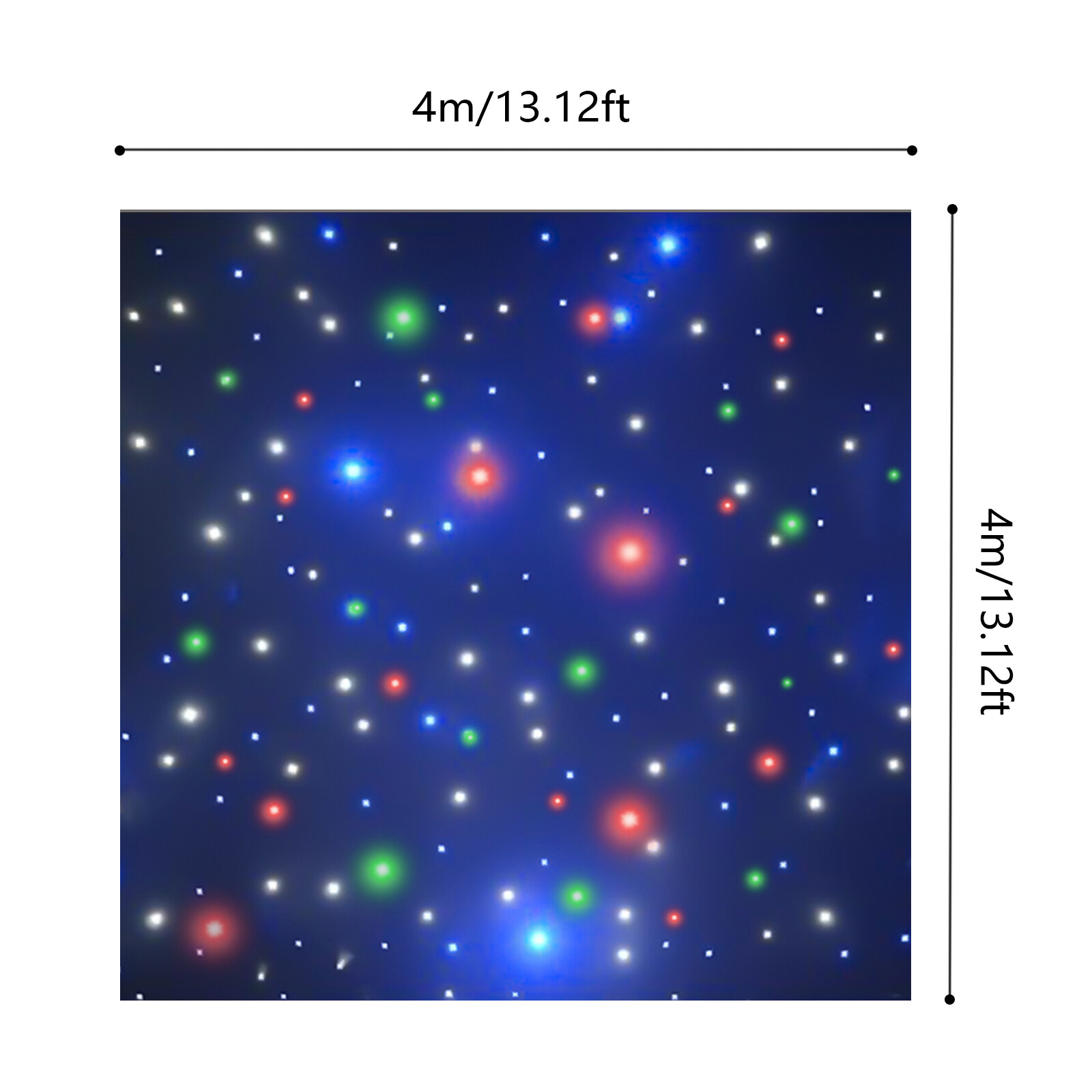 4mx4m LED Stage Backdrop Star Light Curtain Backdrops Galaxy Starry Background
