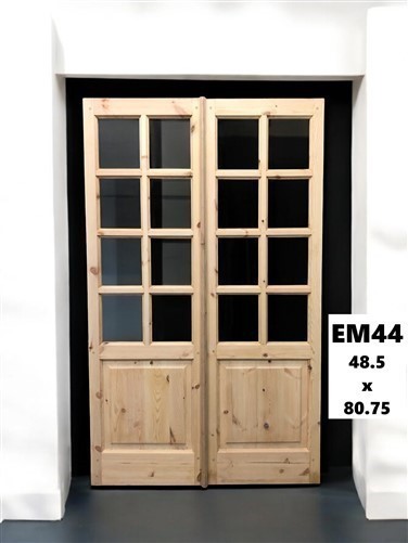 French Double Door (48.5x80.75) 8 Pane Glass Door European Styled EM44