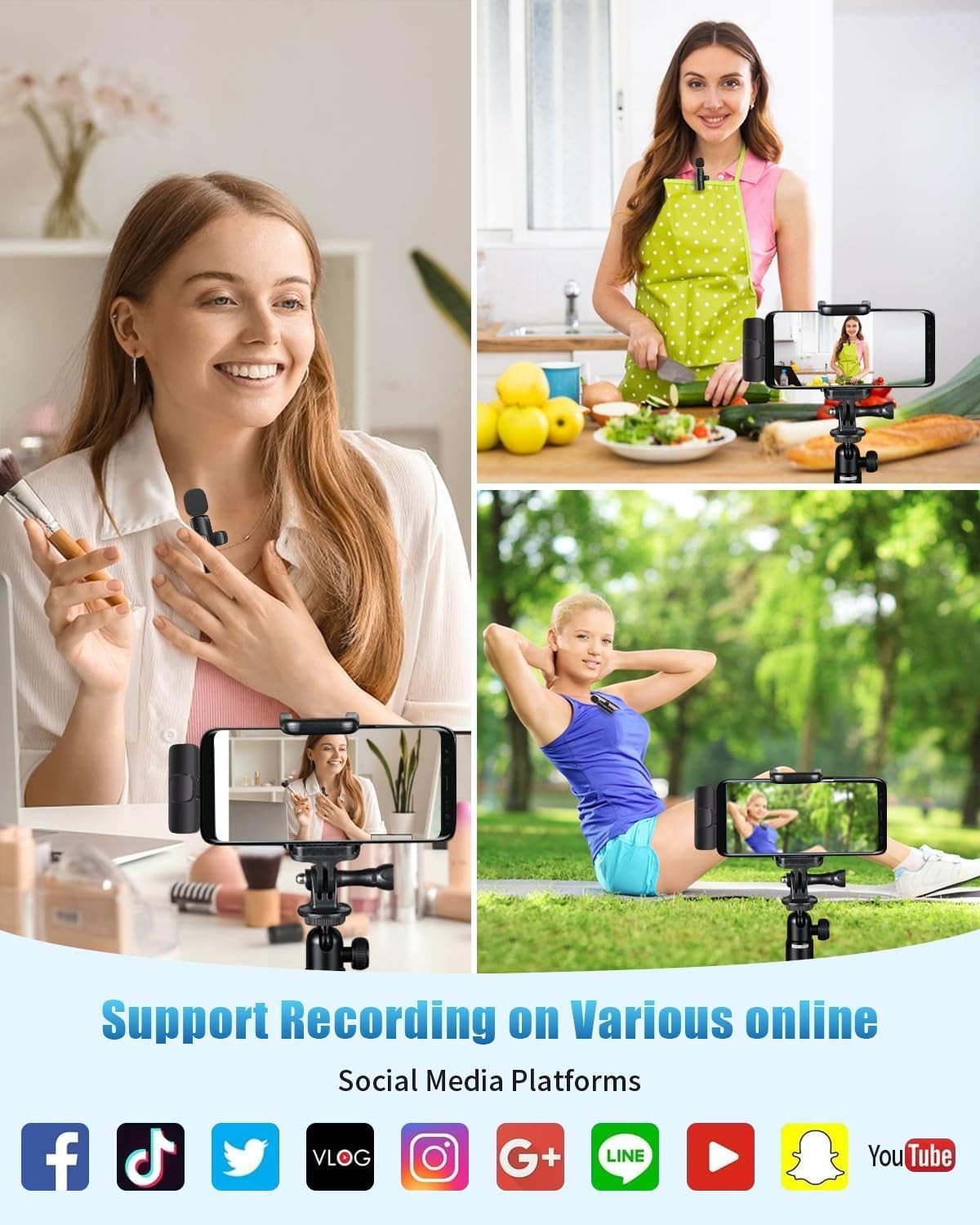 Noise Cancelling Portable Wireless Microphone for Content Creators