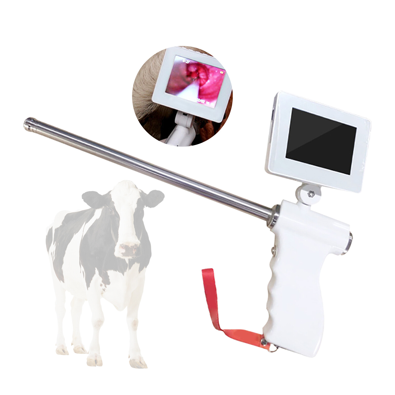 Insemination Kit & Adjustable HD Screen For Cows Cattle Visual Insemination Gun