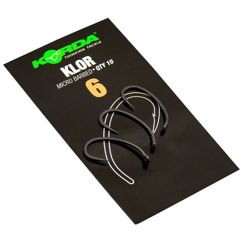 Korda Klor Hook Micro Barbed or Barbless *ALL SIZES* NEW Carp Fishing Hooks