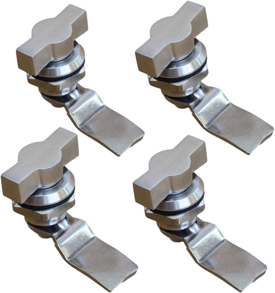 Thumb Operated Offset Cam Lock, Stainless Steel Keyless, Metal Replacement Lock