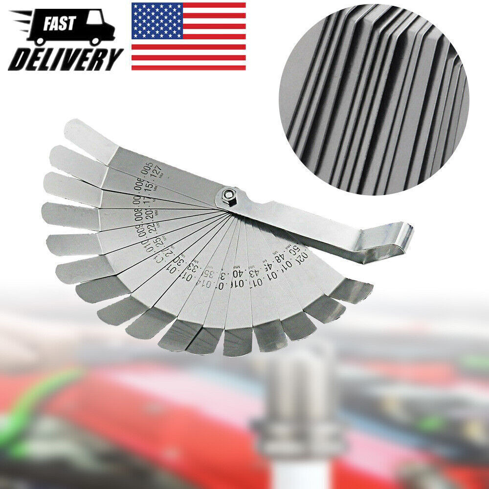 Stainless Steel 16 Blade Feeler Gauge Valve Offset Feeler Gauge Measuring Gaglfh