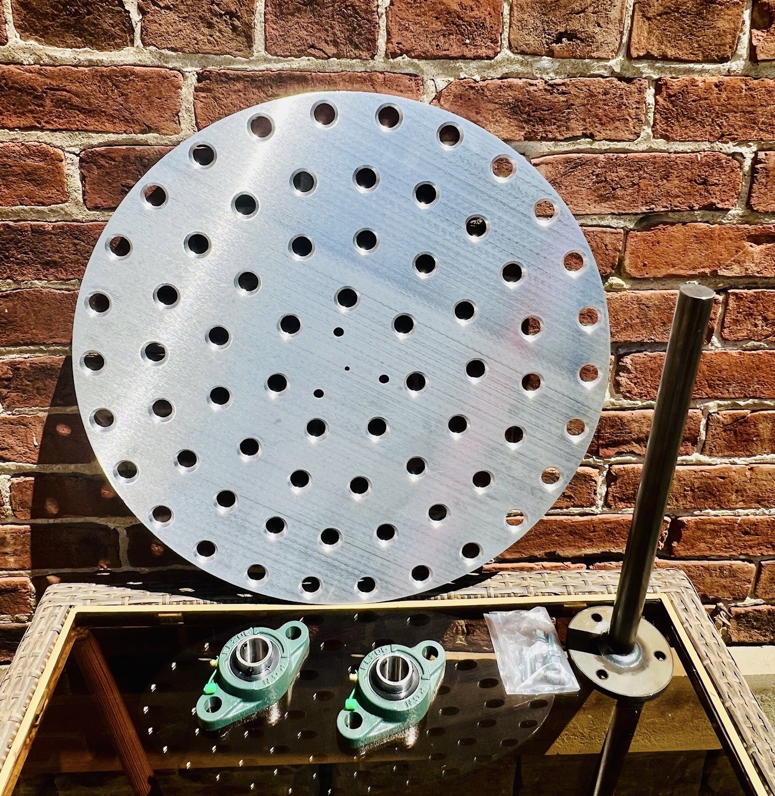Whizbang Chicken Plucker Featherplate, Drive Shaft (hardware) & Flange Bearings