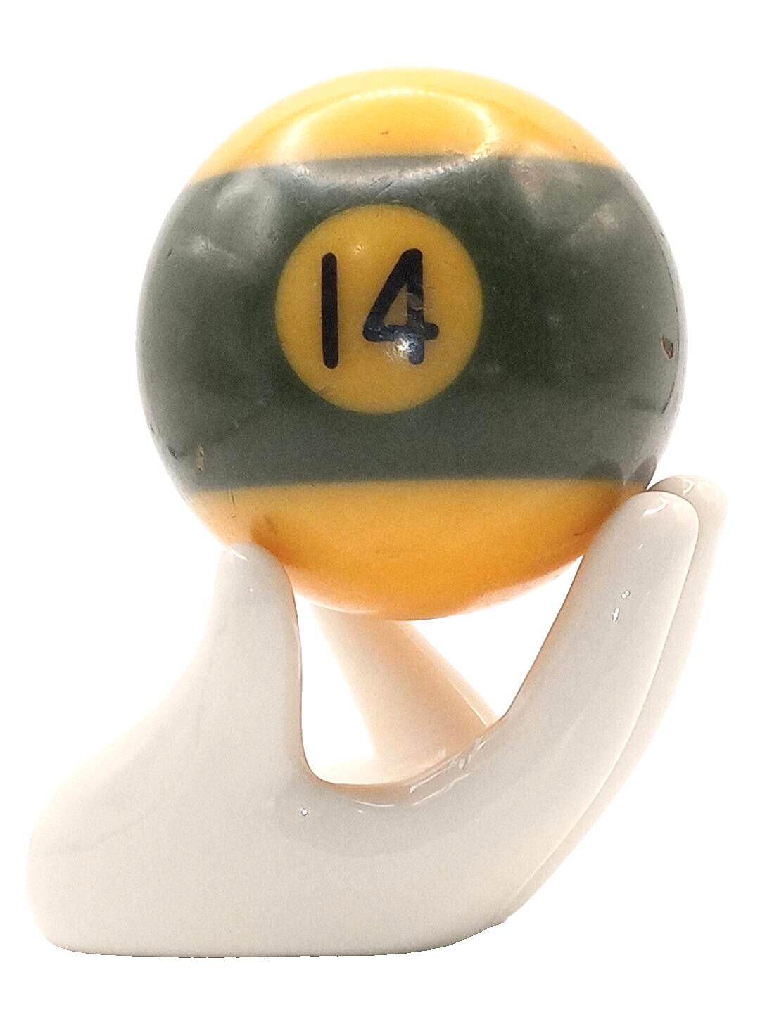 Vintage Number 14 Striped Green Billiards Pool Ball  (36376)