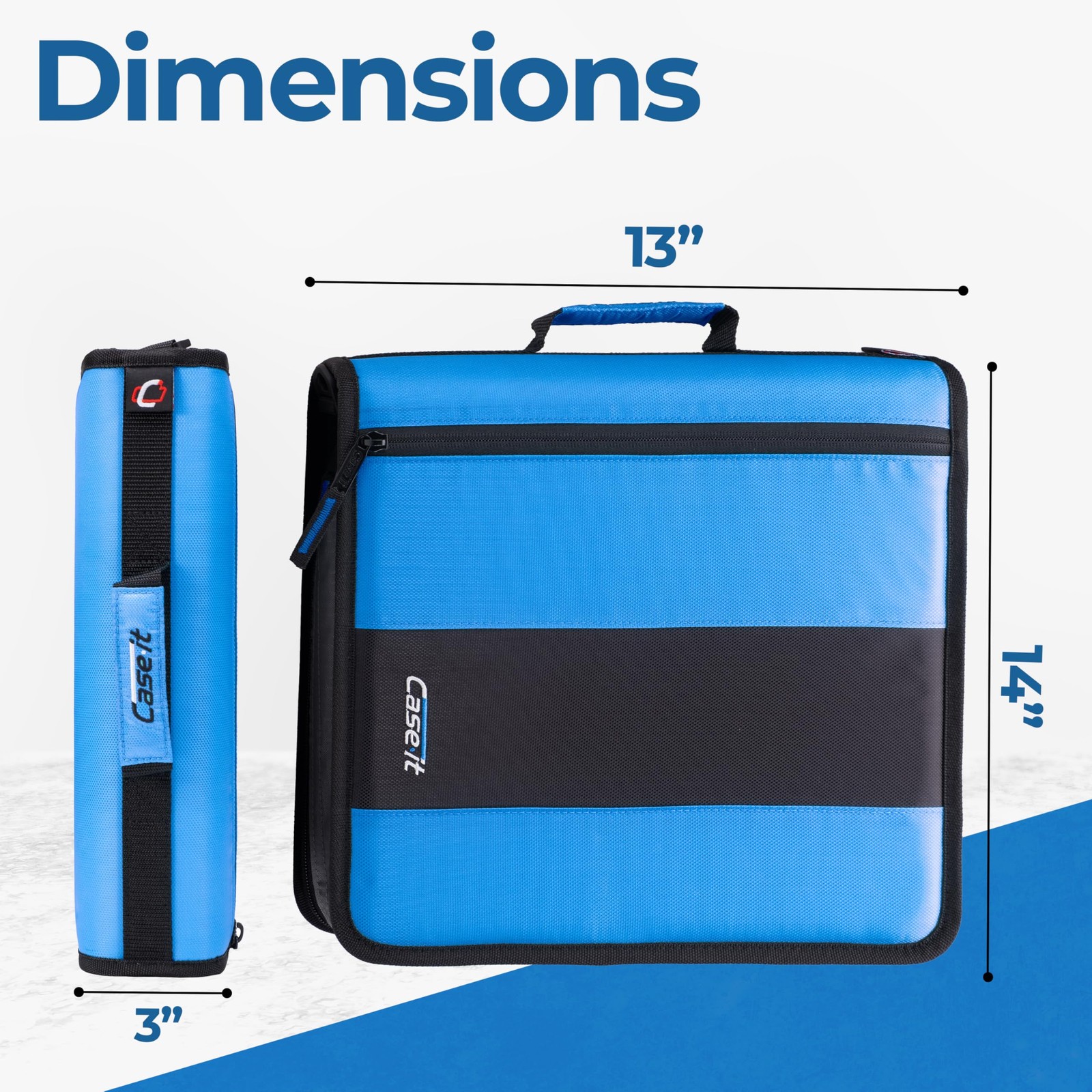 Case It Classic Zipper O-Rings 350 Sheet Capacity Multiple Storage