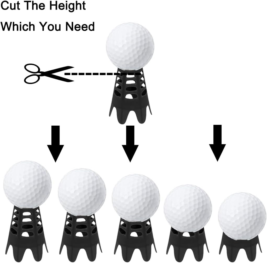 Plastic Golf Tees, Simulator Tees for Home, Outdoor Indoor Black