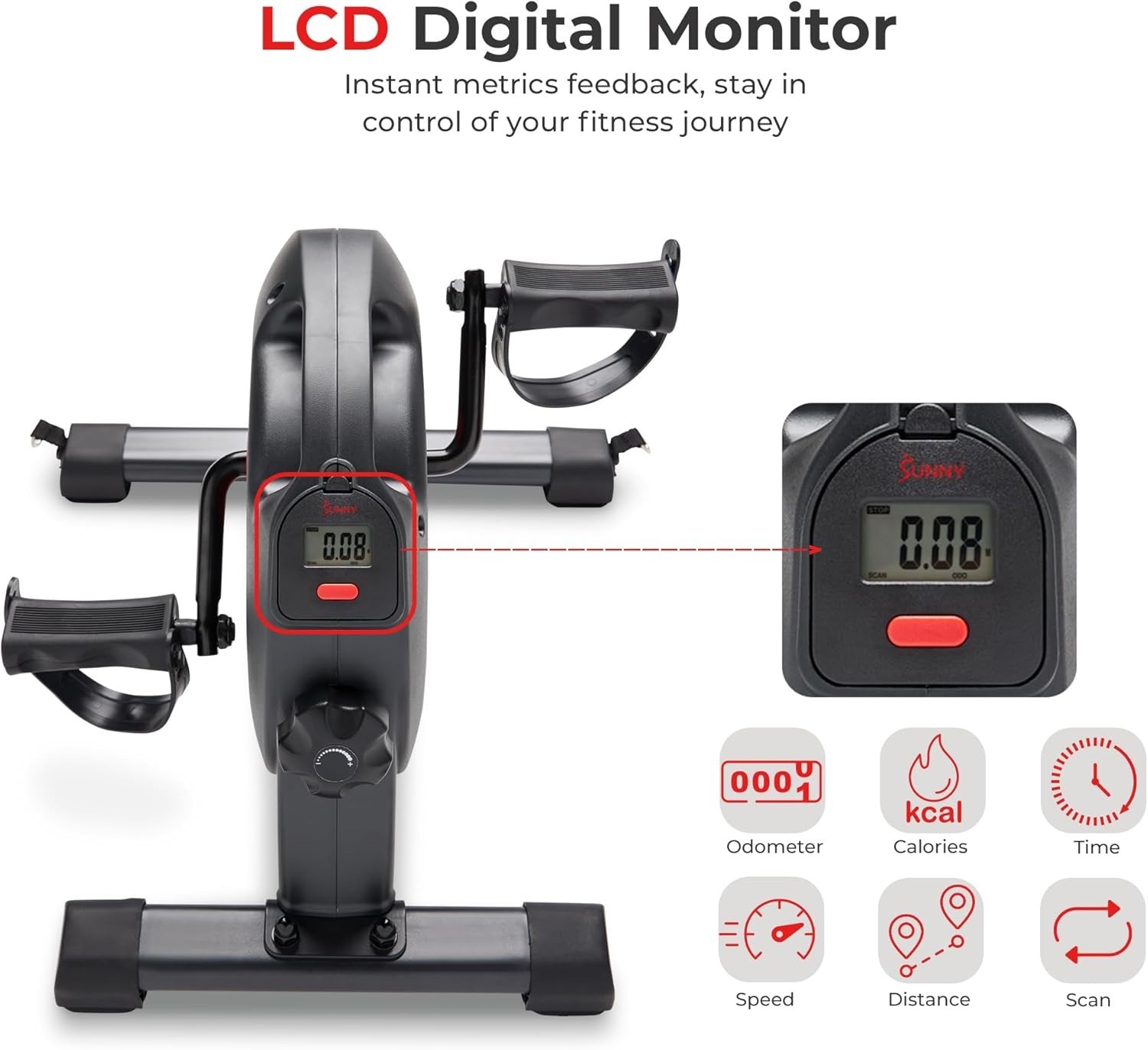 Low-Impact Cardio Cycling Machine for Home/Office - Includes Workout Bands