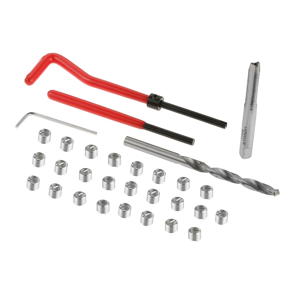30Pcs Thread Repair Kit Stainless M5 x 0.8mm Thread Repair Insert Set for Auto