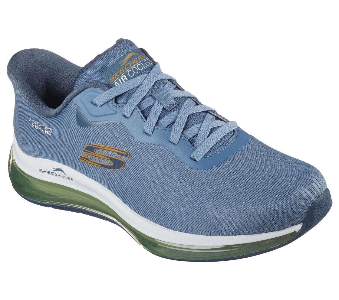 Man Skechers Slip-ins Skech Air Element Sneaker Shoe 232860 Blue/Lime Brand New
