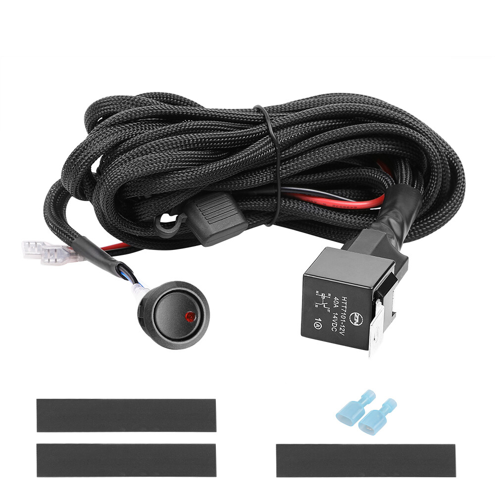 Wiring Harness Kit 40A 12V ON / OFF Switch Relay Harness For LED Work Light Bar