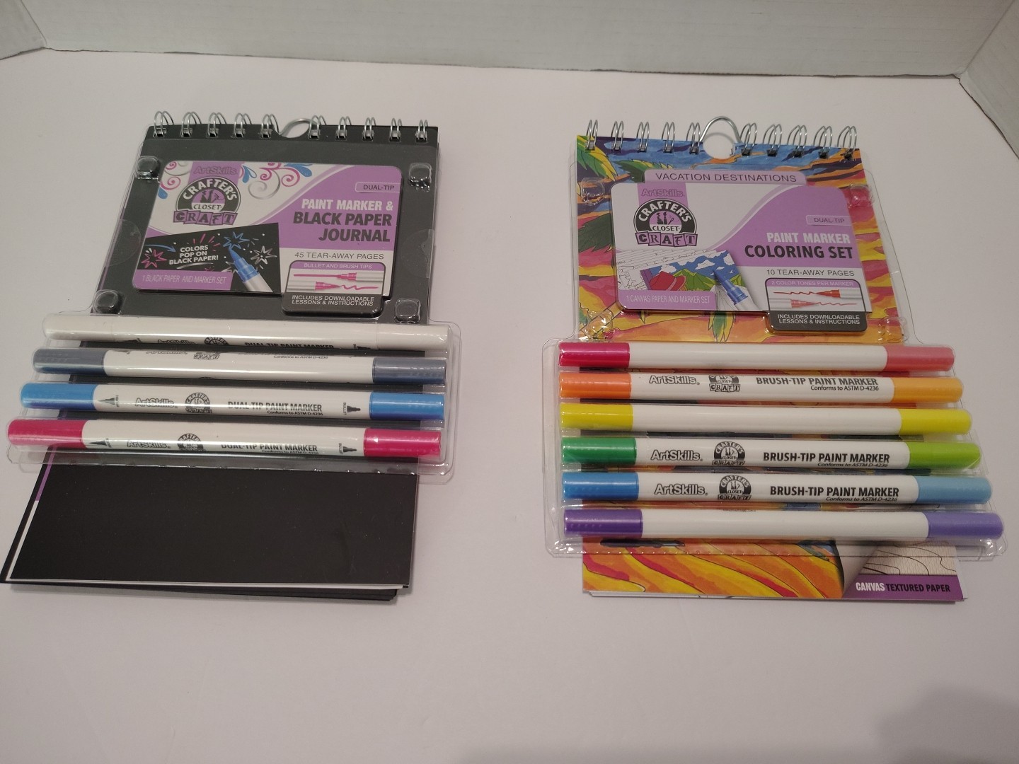 Lot Of 2 Crafters Closet Craft Paint Marker Coloring Set And Paint Marker And...