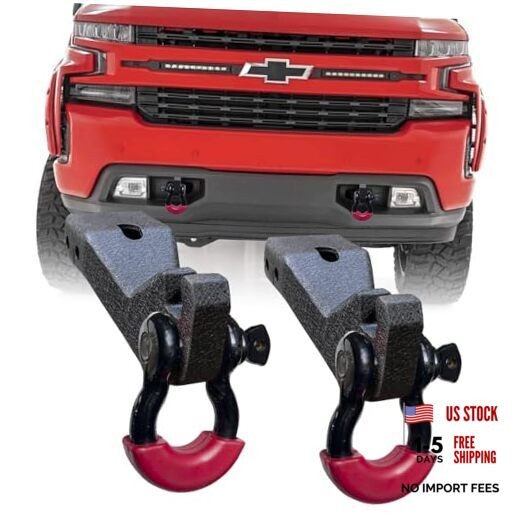 Front Tow Hook Mount Bracket and D-Ring Compatible with 2007-2013 Chevrolte