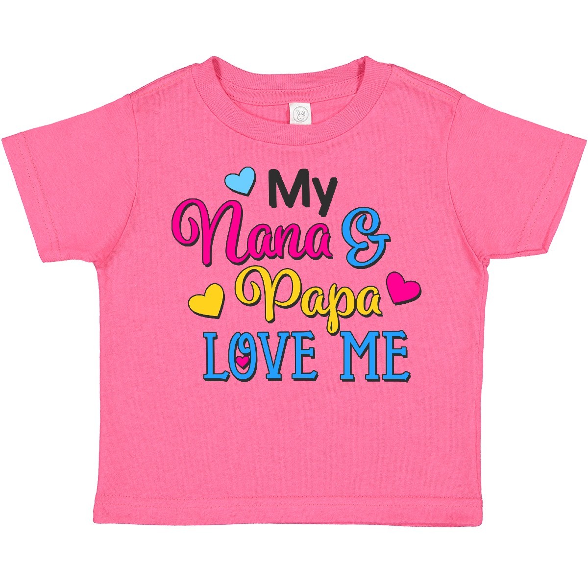 Inktastic My Nana And Papa Love Me With Hearts Toddler T-Shirt Family Cute Child